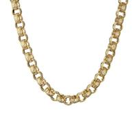 20mm Gold Plated Bonded Ornate Belcher Chain with Albert Clasp - 28 Inch Length - 340g Weight - Statement Jewellery for Bold Style - Bling King London