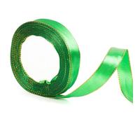 20mm Green Christmas Satin Ribbon (22 Metres) - British Racing Green Wired Edges for Xmas Gift Wrapping, Wedding Bouquets, Cake Decor & Craft Bows - Heavy Duty Hair Ribbon for Presents, Cars