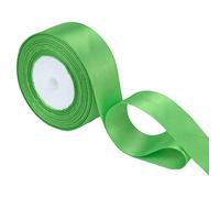 20mm Green Satin Ribbon for Gift Wrapping, 25M Double Sided Polyester Ribbon Roll for Crafting Bouquets, Christmas Tree, Cake, DIY Hair Accessories, Sewing, Making Bows, Wedding Decoration