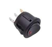 20mm KCD1-101 Round Rocker ON OFF Half Single Pole 12V Red Green Blue Yellow Black Light Toggle Switch 1Pcs(Round Dot Light,1)