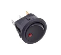 20mm KCD1-101 Round Rocker ON OFF Half Single Pole 12V Red Green Blue Yellow Black Light Toggle Switch 1Pcs(Half Round Dot Light,Blue)