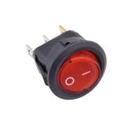 20mm KCD1-101 Round Rocker ON OFF Half Single Pole 220V Red Green Blue Yellow Black Light Toggle Switch 1Pcs(Half Round Switch,Blue)