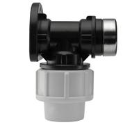 20mm MDPE Wall Fixing Flange - Compression Fitting to 1/2" BSP Female, PN10, 10 bar
