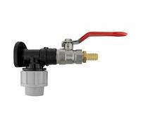 20mm Mdpe Wall Flange Tap Connector Set With Nickel Plated Brass Lever Valve And Barb Outlet