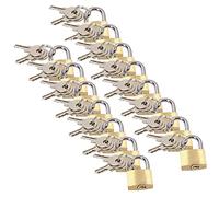 20mm Mini Brass Padlock Set for Suitcases Luggage Rucksacks Tents 12pc + Keys
