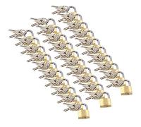 20mm Mini Brass Padlock Set for Suitcases Luggage Rucksacks Tents 30pc + Keys
