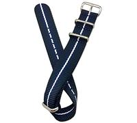 20mm NATO strap, Navy Blue/Blue/White | Vintage Watch Strap Nylon Fabric Replacement Wrist Band that brings New Life to Any Watch (For Men and Women)