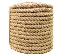 20mm Natural Hemp Ropes Decking Jute Rope 4 Strand Super Strong War Garden Decoration Camping DIY Cat Scratcher Twine Rope (20MM-20M)