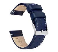 20mm Navy/Linen BARTON Quick Release Top Grain Leather Watch Band Strap