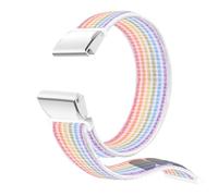 20mm Nylon Strap for Garmin Fenix 8 43mm 7S 6S Pro 5S Watch Band for Garmin Descent MK3 MK3i 43mm Mk2s Soft Fabrics Replacement Band Epix Pro 42mm Quick Dry Ultralight Wristband (S-Rainbow)
