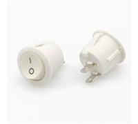 20mm ON OFF Round Rocker Switch 6A/250VAC 10A 125VAC 2/3PIN Push Button Switch 1Pcs(White 2P2T)