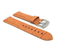 20mm Orange Alligator Style Smartwatch Band Strap fits Motorola 360 (42mm Case) & Many More, Leather, Stainless Steel Buckle