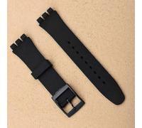 (20mm, Orange) Watch Accessories For Swatch Silicone Strap Buckle 17mm19mm Rubber Strap Men's And Women's Sports Strap 20mm Watch Band-blue