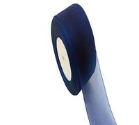 20mm Organza Ribbon for Gifts Wrap Sew Party, Decorations Events Dress Wedding Christmas Crafts, Bows Car Balloons DIY, Bouquets, Cake More 45 Meters / 50 Yards (Navy Blue)