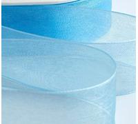 20mm Organza Ribbon Ribbon 44 M TRS Gift Wrap Ribbon, Ribbons for Gift Wrapping, Christmas Day Decorative Ribbon, Fabric Ribbon, Gift Wrapping Ribbon for Crafting, Wedding Party Decor (Light Blue)