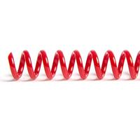 20MM PLASTIKOIL RED PVC SPIRAL COILS - 4:1 PITCH - A4 LENGTH - (BOXED IN 100) (Red)