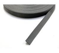 20mm Polypropylene Webbing Heavy Duty Strap For Backpacks Belts Handles Bags Straps Dog Leads (25 Metres, Silver/Grey)