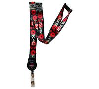 20mm Poppy Nurse Lanyard with 3 Point Safety Breakaway (with Integrated Badge Reel)