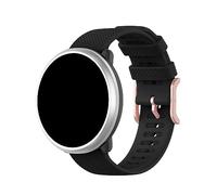 【20mm】 Premium Silicone Sweatproof Smartwatch Band for Various BoNeng POLAR Models Durable Breathable Adjustable and Stylish F-108whc (Black, One Size)