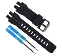 20mm Resin Watch Band Replacement for Casio Protrek PRG-300 PRW-6000 PRW-6100 PRW-3000 PRW-3100 Wirstband accessories for Men and Women (Black/Black Buckle)