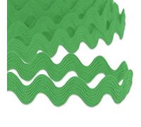 20mm RIC Rac Ribbon Sewing Braid RIC RAK Trimming Polyester Wave Trim Ribbon Fringe for Dressmaking Clothes Design Haberdashery Gift Wrapping Crafts Fringe Trim (Light Green - 20mm - 5 Meters)