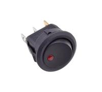 20mm Round Rocker Switch ON OFF KCD1-101 Half Round Single Pole 12V 220V Red Green Blue Yellow Black Light Rocker Toggle Switch IDGTTLDF(Half Round Dot Light,BLUE_220V)