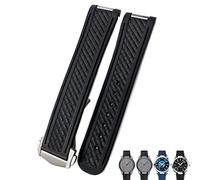 20mm Rubber Silicone Watch Strap Fit For Omega Seamaster 300 AT150 Aqua Terra Ultra Light 8900 Steel Buckle Watchband Bracelets