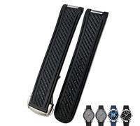 20mm Rubber Silicone Watch Strap Fit For Omega Seamaster 300 AT150 Aqua Terra Ultra Light 8900 Steel Buckle Watchband Bracelets