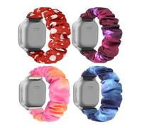 20mm Scrunchie Bands Compatible with Gizmo Watch 3 2 1/ Gabb Watch 3 2 1 and SyncUP Watch, Solo Loop Cute Stretchy Gizmo Watch Band (Polka Dot + Blue Stars + Pink Stars + Purple Stars)