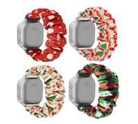 20mm Scrunchie Bands Compatible with Gizmo Watch 3 2 1/ Gabb Watch 3 2 1 and SyncUP Watch, Solo Loop Cute Stretchy Gizmo Watch Band (Red + Christmas Tree + Polka Dot + Plaid)