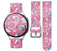 20mm Silicone Sport Band Compatible with Samsung Galaxy Watch 6/5/4/Classic/Active 2, Breathable Sweatproof Fitness Strap for Men Women, Quick Release Wristband, nurse doctor cartoon