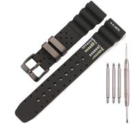 20mm Silicone Watch Band Compatible with Citizen Hyper Aqualand Duplex Promaster BN0151-09L BN0151-17L Scuba Diver Watch Strap (Black band Black buckle)