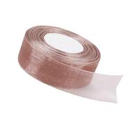 20mm Silver Brown Organza Ribbon for Gift Wrapping 45M,Organza Chiffon Ribbon Brown for Gift Wrap Hair Bow Christmas Cake Wedding DIY Crafts Car Decoration