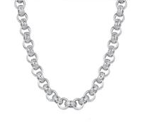 20mm Silver Ornate Heavyweight Belcher Chain Necklace, 28-Inch, 456g, Silver Plated - Bling King London