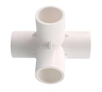 20mm Slip Tee PVC Pipe Fitting,3 Way Coupling Connector Joints Adapter for Garden Water Pipe Connection, White Four-Connections 50mm