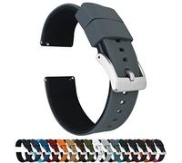20mm Smoke Grey/BlackBARTON Elite Silicone Watch Bands - Quick Release - Choose Strap Color & Width