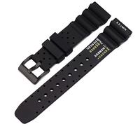 20mm Soft Silicone Strap compatible with Citizen Hyper Aqualand Duplex Promaster Men's Dive Watch Band waterproof wristband watches Accessories (Black buckle 20mm)