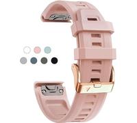20mm Soft Silicone Strap for Garmin fenix 5S/5S Plus/6S/7S/Instinct 2S/D2, Quick with Rose Gold Buckle Breathable Waterproof Wristband Accessory