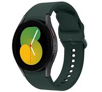 20mm Soft Silicone Strap for Samsung Galaxy Watch 6 5 4(40/44mm) 6 Classic(43mm) 5 Pro(45mm) 4 Classic(42/46mm), No Gap Sport Replacement Band for Galaxy Watch 6 5 4 Strap Men Women, Official Green