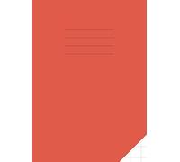 20mm Square Exercise Book A4: Squared Paper / Quad Ruled Grid Notebook / Graph / School / Maths | Red