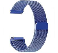 20mm STRAP For Garmin Approach S50 S44 S42 S40 S12/Vivomove Luxe/Style/Venu/2 Plus SQ/Vivoactive 3/5/6 /Forerunner 55 158 165 570 245 645 Music Metal Mesh Band Strap Loop Magnetic (Blue)