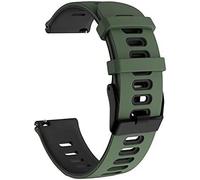 20mm STRAP For Garmin Approach S50 S44 S42 S40 S12/Vivomove Luxe/Style/Venu/2 Plus SQ/Vivoactive 3/5/6 /Forerunner 55 158 165 570 245 645 Soft Silicone Sport Band Dual Color (Army Green/Black)