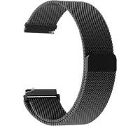 20mm STRAP For Garmin Approach S50 S44 S42 S40 S12/Vivomove Luxe/Style/Venu/2 Plus SQ/Vivoactive 3/5/6 /Forerunner 55 158 165 570 245 645 Music Metal Mesh Band Strap Loop Magnetic (Black)