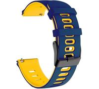 20mm STRAP For Garmin Approach S50 S44 S42 S40 S12/Vivomove Luxe/Style/Venu/2 Plus SQ/Vivoactive 3/5/6 /Forerunner 55 158 165 570 245 645 Soft Silicone Sport Band Dual Color (Navy Blue/Yellow)