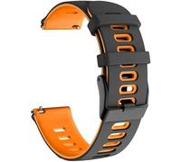 20mm STRAP For Garmin Approach S50 S44 S42 S40 S12/Vivomove Luxe/Style/Venu/2 Plus SQ/Vivoactive 3/5/6 /Forerunner 55 158 165 570 245 645 Soft Silicone Sport Band Dual Color (Black/Orange)