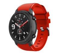 20mm STRAP For Garmin Approach S50 S44 S42 S40 S12/Vivomove Luxe/Style/Venu/2 Plus SQ/Vivoactive 3/5/6 /Forerunner 55 158 165 570 245 645, Soft Silicone Sport Band Classic Buckle (Red)