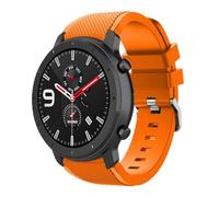 20mm STRAP For Garmin Approach S50 S44 S42 S40 S12/Vivomove Luxe/Style/Venu/2 Plus SQ/Vivoactive 3/5/6 /Forerunner 55 158 165 570 245 645, Soft Silicone Sport Band Classic Buckle (Orange)