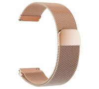20mm STRAP For Garmin Approach S50 S44 S42 S40 S12/Vivomove Luxe/Style/Venu/2 Plus SQ/Vivoactive 3/5/6 /Forerunner 55 158 165 570 245 645 Music Metal Mesh Band Strap Loop Magnetic (Rose Gold)