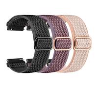 20mm Stretch Watchband for Garmin Vivoactive 6 Smart Watch Bands, Elastic Nylon Watch Straps Replacement Wristband Adjustable Straps Fabric Breathable (3-PACK)