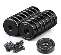 20MM Super Strong Round Cup Neodymium Magnet Heavy Duty,15Pack Ring Rare Earth Magnets with Holes, Small Countersunk Pot Magnets for Craft Kitchen Wood DIY Holding Tools Hanging